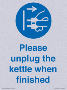 Please unplug the kettle when finished